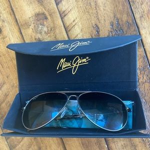 Maui Jim Gold Mavericks Aviator Sunglasses
